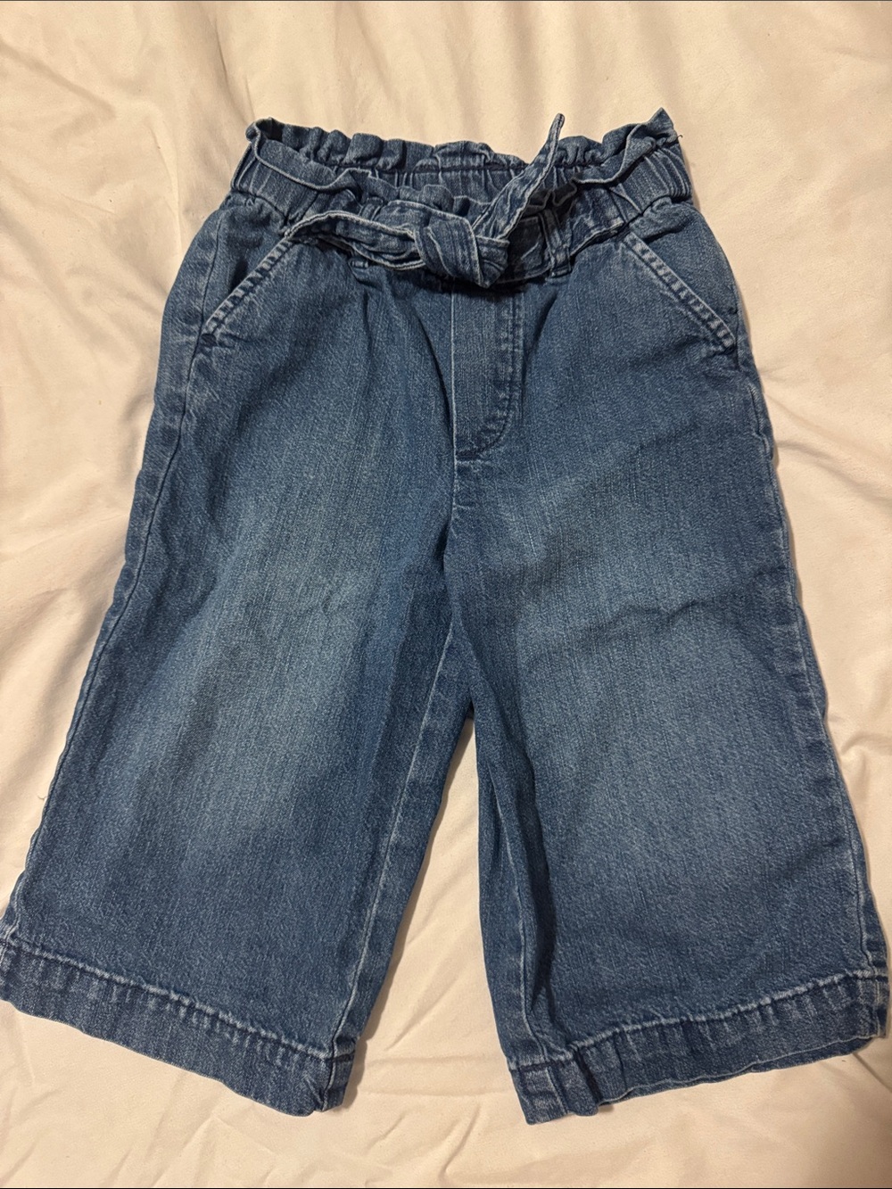 FREE w/ $20 purchase GAP Kids Paperbag Waist Wide-Leg Denim Capris
